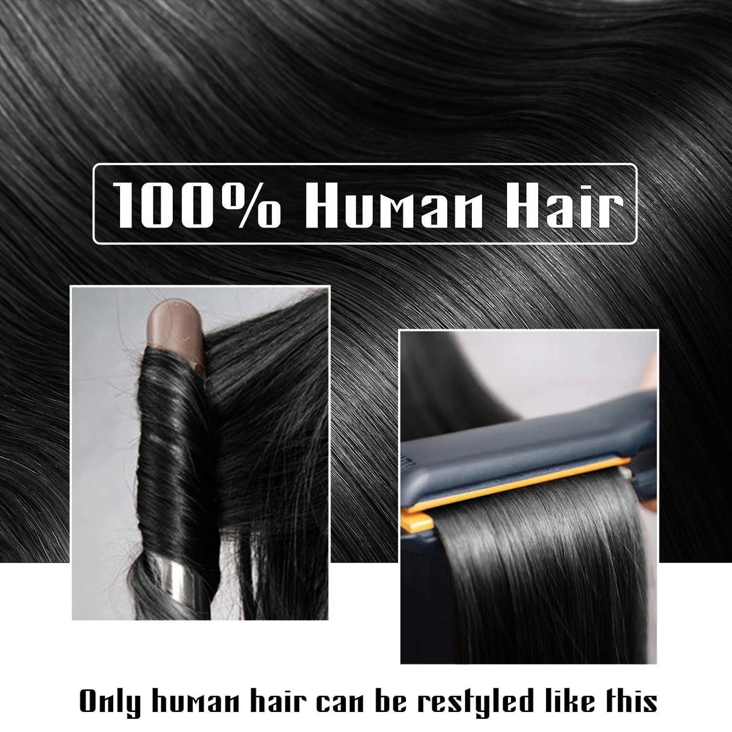 One Piece Clip in Hair Extensions Straight 5 Clip 100% Human Hair Extension Clip in Human Hair 3/4 Full Head Straight Remy Human