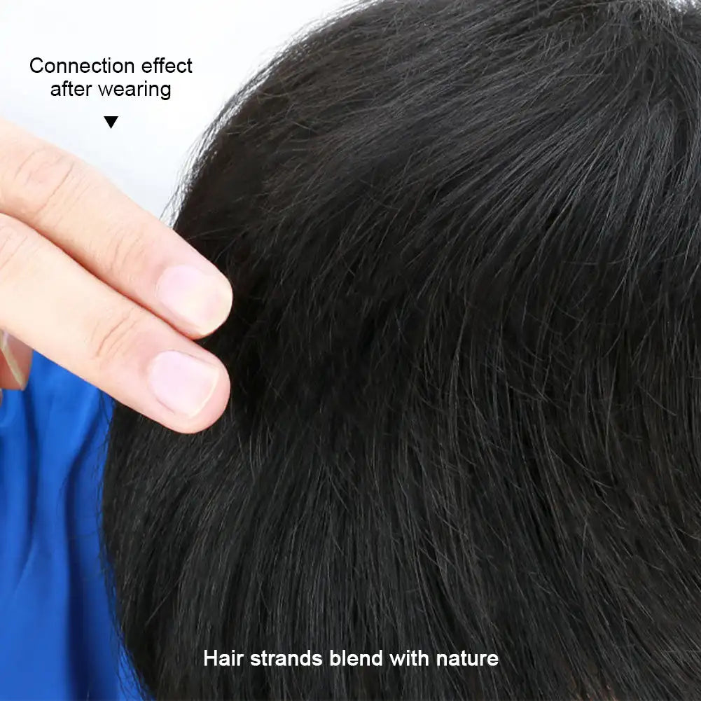 New Men Hairpiece Stylish Men Wig Natural-looking Men's Synthetic Hair Wig for Spots Gray Hair Coverage Short Straight Hairpiece