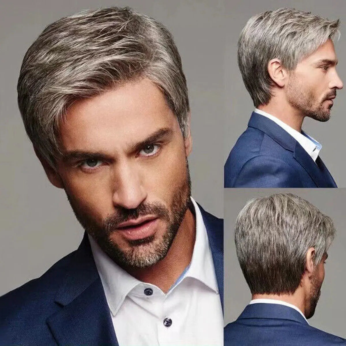 Synthetic Mens Wig Short Hair Mens Hair Replacement Wigs Mens's Black Wig for Men Hair Full Wig for Male Guy Christmas