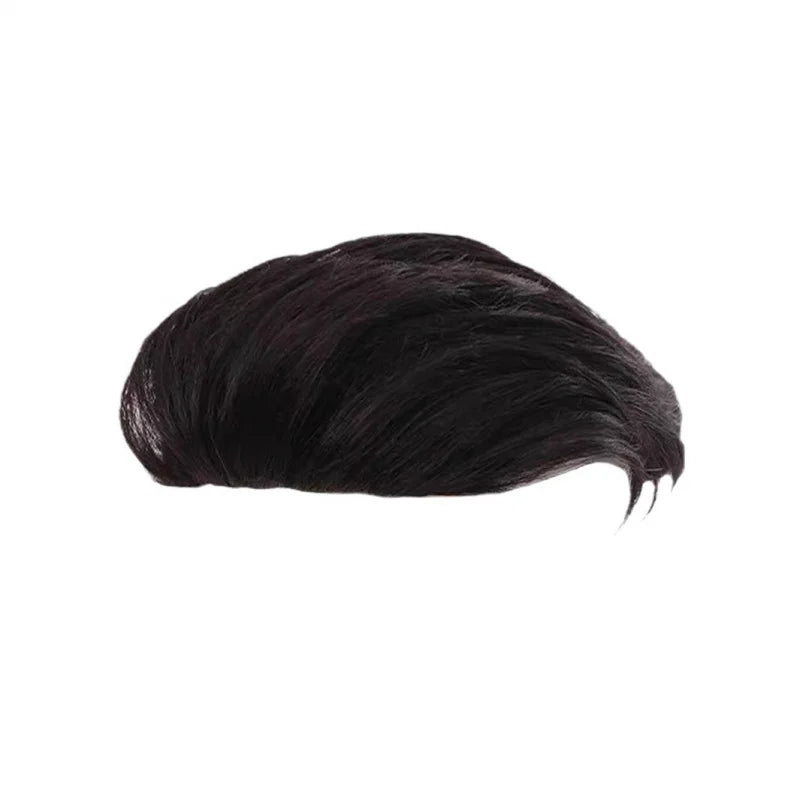 Men's Natural invisibility without any trace breathable straight and wavy Synthetic wig durable hair prosthesis for men