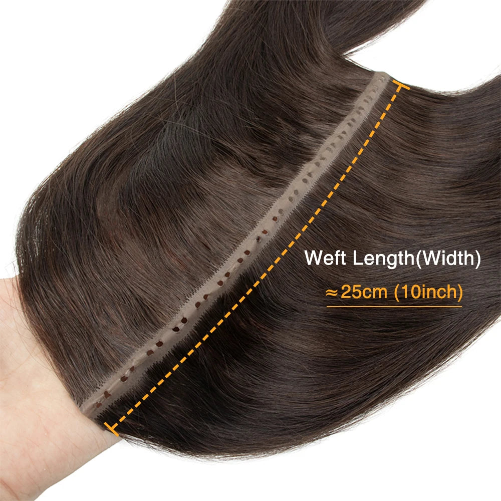 Butterfly Weft Hair Extensions Human Hair Invisible Flat PU with Hole Twin Tabs Hair Weft 12-24inch Microlink Application 40-50g