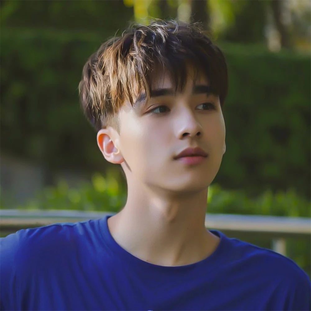 New Men Hairpiece Stylish Men Wig Natural-looking Men's Synthetic Hair Wig for Spots Gray Hair Coverage Short Straight Hairpiece