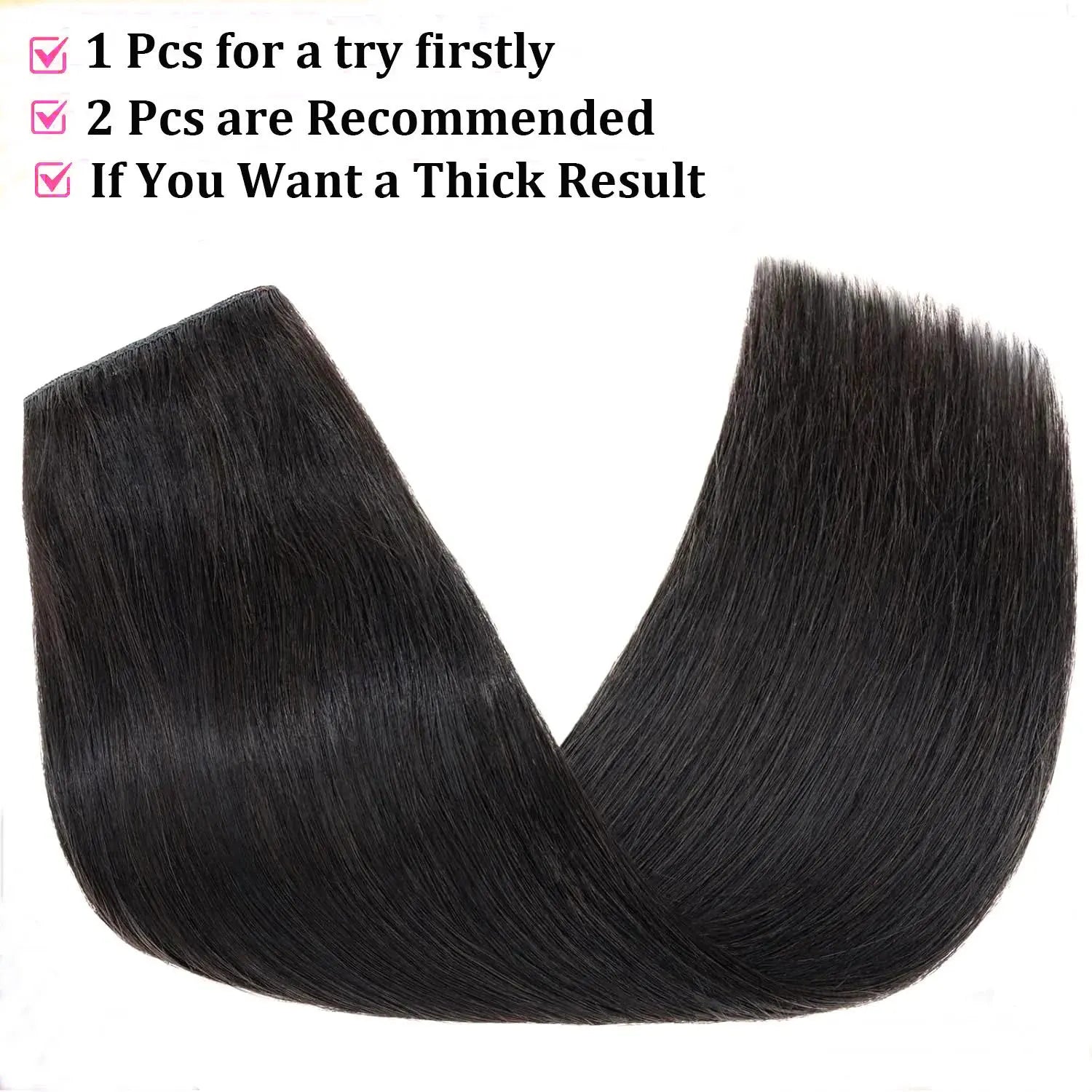 One Piece Clip in Hair Extensions Straight 5 Clip 100% Human Hair Extension Clip in Human Hair 3/4 Full Head Straight Remy Human